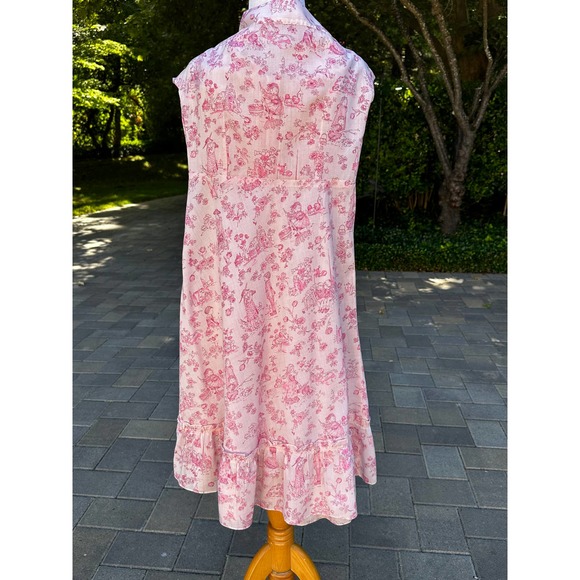 Vintage 70s HOLLY HOBBIE ORIGINAL FABRIC Childs Print Pink Cotton Dress Summer - Picture 9 of 10